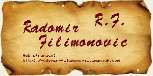 Radomir Filimonović vizit kartica